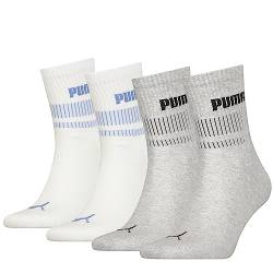 PUMA Unisex Short Sock, Grey/White, 35/38 (4er Pack) von PUMA