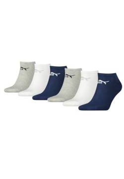 PUMA Unisex Sneaker Socken im Retro Design knöchelhoch für Damen Herren 6er Pack, Farbe:321 - navy, Socken & Strümpfe:35-38 von PUMA