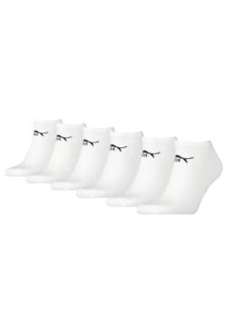 PUMA Unisex Sneaker Socken knöchelhoch für Damen Herren 6er Pack, Farbe:White, Socken & Strümpfe:43-46 von PUMA