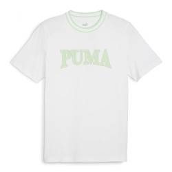 PUMA Unisex Squad Big Graphic Tee T-Shirt, White-Fresh Mint, M von PUMA