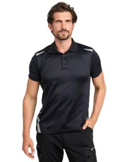 PUMA Workwear Essentials - Premium Arbeitsshirt für Herren, Poloshirt aus robustem Gewebe und Reflektoren - für Handwerk, Bauarbeit und Landwirtschaft, Farbe: Schwarz, Größe: S von PUMA