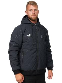 PUMA Workwear Essentials - Premium Winterjacke für Herren mit Kapuze und Steppmuster - für Handwerk, Bauarbeit und Landwirtschaft - Schwarz - Gr. M von PUMA