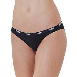 Puma Damen Bikini Taillenslip, 2er Pack, Schwarz (Black), Gr. L (Herstellergröße: L) von PUMA