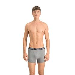 Puma Herren Boxershorts 2er Pack, Dark Grey Melange/Black, M von PUMA