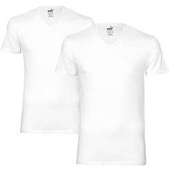 Puma Herren T-Shirt Basic 2er Pack, White, XL von PUMA