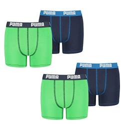 Puma Junior Boys Boxershort Basic Boys Boxer 4er Pack, Grösse:128, Farbe:Green/Blue (686) von PUMA