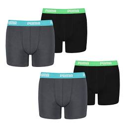 Puma Junior Boys Boxershort Basic Boys Boxer 4er Pack, Grösse:152, Farbe:india ink/turquoise von PUMA