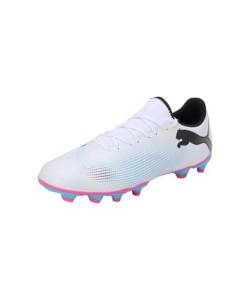 Puma Men Future 7 Play Fg/Ag Soccer Shoes, Puma White-Puma Black-Poison Pink, 44 EU von PUMA