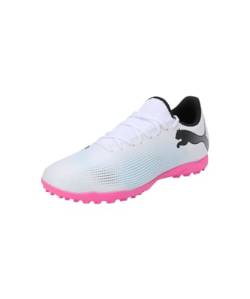 Puma Men Future 7 Play Tt Soccer Shoes, Puma White-Puma Black-Poison Pink, 46 EU von PUMA