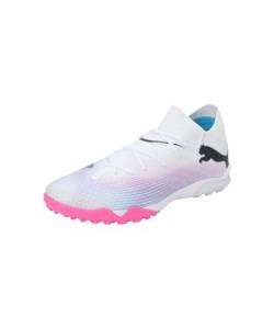 Puma Men Future 7 Pro Cage Soccer Shoes, Puma White-Puma Black-Poison Pink, 41 EU von PUMA