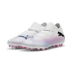 Puma Men Future 7 Pro Mg Soccer Shoes, Puma White-Puma Black-Poison Pink, 47 EU von PUMA