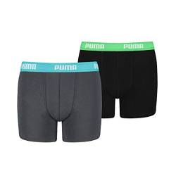 Puma Unisex Kinder Basic Boxershorts, India Ink/Turquoise, 146-152 (2er Pack) von PUMA