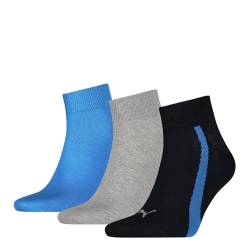 Puma Unisex Quarter Socken, Marineblau/Grau/Blau, 43/46 (3er Pack) von PUMA