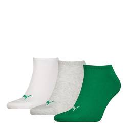 Puma Unisex Sneaker Socken, Grün, 35/38 (3er Pack) von PUMA