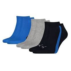 Puma Unisex Sneaker Socken, Marineblau/Grau/Blau, 43/46 (3er Pack) von PUMA