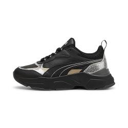 Puma Women Cassia Metallic Shine Sneakers, Puma Black-Puma Silver-Puma Gold, 38.5 EU von PUMA