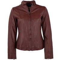 PUNCHBALL Lederjacke Lady-102 Punchball - Damen Echtleder Lederjacke Lammnappa dunkelrot von PUNCHBALL