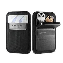 PUNCUBE Herren-Kartenhalter-Geldbörse, schmale, minimalistische Brieftasche mit Schlüsselhalter und Handyständer, Schlüsselgeldbörse, RFID-blockierende Brieftasche, grau, Business von PUNCUBE
