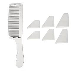 Curved Barber Clipper Kamm Flat Top S Form Professionelle Friseur Werkzeug Haarschnitt Kamm (Weiß) von PUNELE