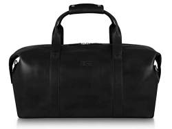 PURE Leather Studio Reisetasche ELNATH - Weekender aus Leder für Damen und Herren I Erweiterbares Handgepäck mit Trolley-Aufsteckfunktion und 15 Zoll Laptopfach von PURE Leather Studio