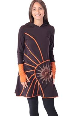 PUREWONDER Alternatives Kleid Kapuzenkleid mit Mandala dr77 Braun S von PUREWONDER