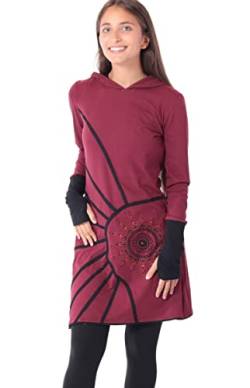 PUREWONDER Alternatives Kleid Kapuzenkleid mit Mandala dr77 Rot L von PUREWONDER