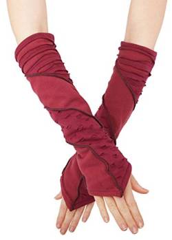 PUREWONDER Damen Armstulpen Handstulpen Design Nr. 8 Farbe Rot von PUREWONDER