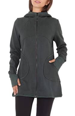 PUREWONDER Damen Jacke Sweatjacke mit Kapuze und Seitentaschen jk3 Grün M von PUREWONDER