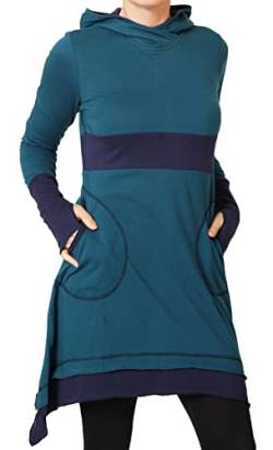 PUREWONDER Damen Kleid aus Baumwolle mit Zipfelkapuze dr37 Blau M von PUREWONDER