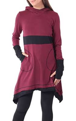 PUREWONDER Damen Kleid aus Baumwolle mit Zipfelkapuze dr37 Rot S von PUREWONDER