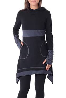 PUREWONDER Damen Kleid aus Baumwolle mit Zipfelkapuze dr37 Schwarz M von PUREWONDER