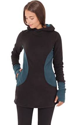 PUREWONDER Damen Pullover Kapuzenpullover-Kleid aus Fleece dr12 Blau S von PUREWONDER