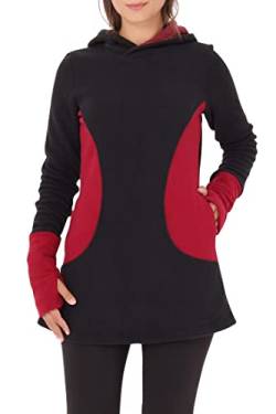 PUREWONDER Damen Pullover Kapuzenpullover-Kleid aus Fleece dr12 Rot XL von PUREWONDER