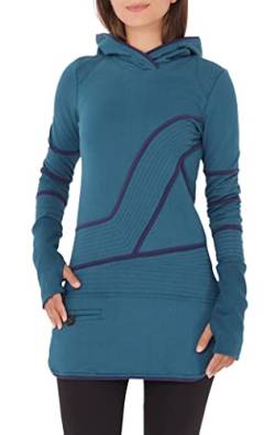 PUREWONDER Damen Pullover Kleid Kapuzenpullover Hoodie dr21 Blau M von PUREWONDER