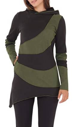 PUREWONDER Damen Pullover Longshirt Langärmlige Shirt-Tunika dr23 Grün M von PUREWONDER