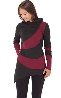 PUREWONDER Damen Pullover Longshirt Langärmlige Shirt-Tunika dr23 Rot XL von PUREWONDER