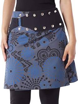 PUREWONDER Damen Wickelrock Baumwolle Rock mit Tasche sk170 Grau Einheitsgröße Verstellbar von PUREWONDER