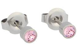 Erstohrstecker Chirurgenstahl Sterile Ohrstecker Zarge mit Stein in rosa von PUREgrey