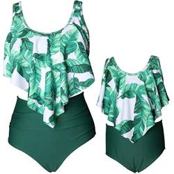 PURFEEL Damen Badeanzug mit hoher Taille für Mädchen und Mütter - Grün - Klein von PURFEEL