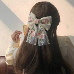 Mode Haare. Damen Vintage, Haarstäbchen, Haar-Essstäbchen, 2 Stück, Retro, geometrisch, rosa, Rose, Spitzenband, Haarnadel, koreanische Blumenstickerei, übergroße Schleife, Federclip for Frauen, Braut von PUTOVA