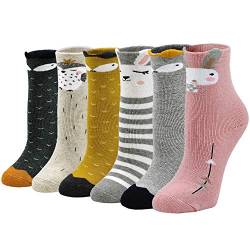 Dicke Socken Kinder Bunte Socken Baumwolle, warme Wintersocken Kinder Thermosocken Kleinkind Jungen Mädchen Lustige Socken Thermo Tier Socken, 5-7 Jahre, 6 Paare von PUTUO