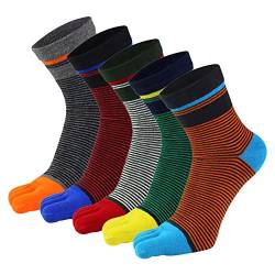 Herren Zehensocken Baumwolle Männer Fünf Finger Socken Sport Laufende Socken mit Zehen, EU 39-44, 5 Paare von PUTUO