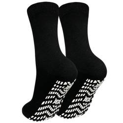 PUTUO Dicke Rutschfeste Socken für Herren: Winter Stoppersocken für Männer Antirutsch Socken mit Noppen Herren Warme Frottee Thermosocken Wintersocken 1 Paar 39-42 von PUTUO