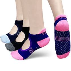 PUTUO Yoga Pilates Socken für Damen: Stoppersocken ABS Rutschfeste Socken Baumwolle für Barre Ballett Tanz - Frauen Anti Rutsch Socken Yogasocken 37-42 von PUTUO