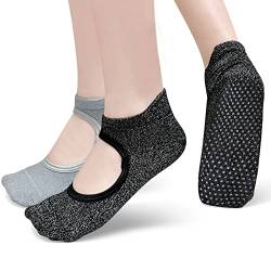 PUTUO Yoga Pilates Socken für Damen: Stoppersocken ABS Rutschfeste Socken Baumwolle für Barre Ballett Tanz - Frauen Anti Rutsch Socken Yogasocken 37-42 von PUTUO