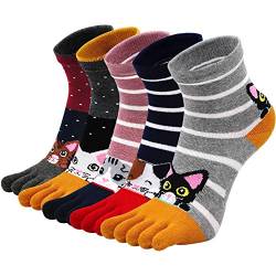 PUTUO Zehensocken Damen Finger Socken: Sneaker Socken aus Baumwolle mit Fünf Zehen für Sport Laufende Freizeit 5 Paare von PUTUO