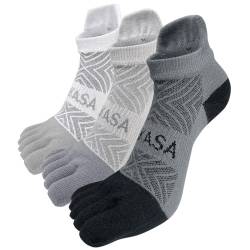 PUTUO Zehensocken für Herren Laufsocken Sneakersocken: Cool Max Sneaker Socken für Herren Kurz Fünf Finger Sportsocken Atmungsaktiv Wandersocken Männer Anti Blasen Trekkingsocken 3 Paar 43-46 von PUTUO