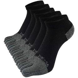 PUTUO Zehensocken für Herren Laufsocken Sneakersocken: Sneaker Socken aus Baumwolle für Herren Kurz Fünf Finger Sportsocken Atmungsaktiv Wandersocken Männer Anti Blasen Trekkingsocken 5 Paar 43-46 von PUTUO