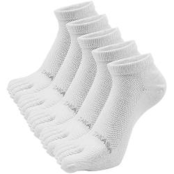 PUTUO Zehensocken für Herren Laufsocken Sneakersocken: Sneaker Socken aus Baumwolle für Herren Kurz Fünf Finger Sportsocken Atmungsaktiv Wandersocken Männer Anti Blasen Trekkingsocken 5 Paar 43-46 von PUTUO