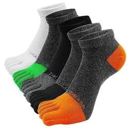 PUTUO Zehensocken für Herren Laufsocken Sneakersocken: Sneaker Socken aus Baumwolle für Herren Kurz Fünf Finger Sportsocken Atmungsaktiv Wandersocken Männer Anti Blasen Trekkingsocken 5 Paar 43-46 von PUTUO